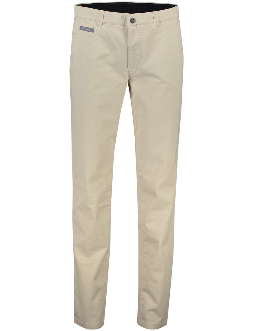 katoenen broek COM4 chino beige effen