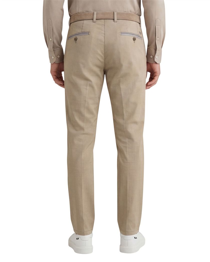 COM4 beige print chino katoen Pantalon Big & Tall