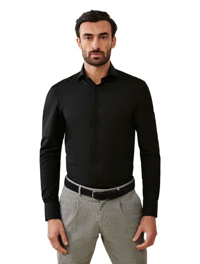 Cavallaro Cavallaro overhemd slim fit NOS widespread zwart