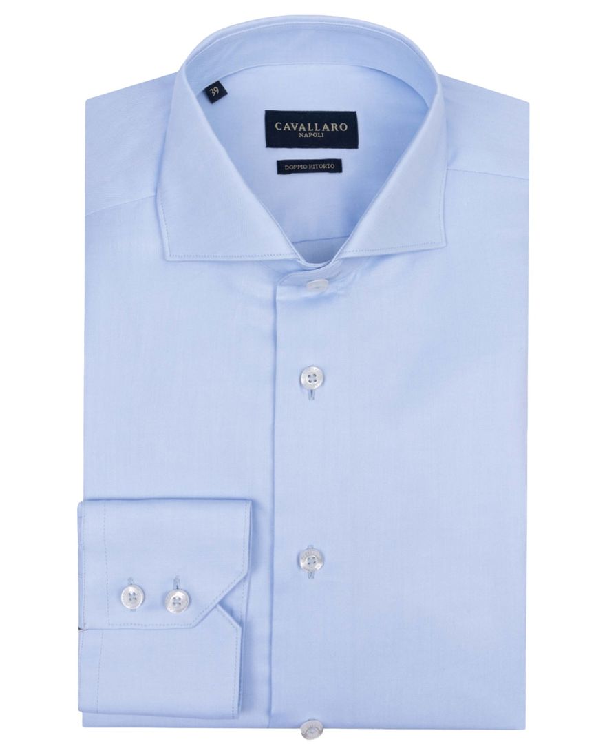 Cavallaro overhemd NOS widespread lichtblauw slim fit