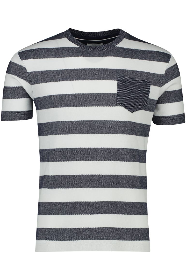 Brax t-shirt donkerblauw gestreept