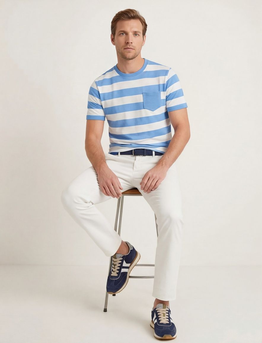 Brax t-shirt blauw gestreept