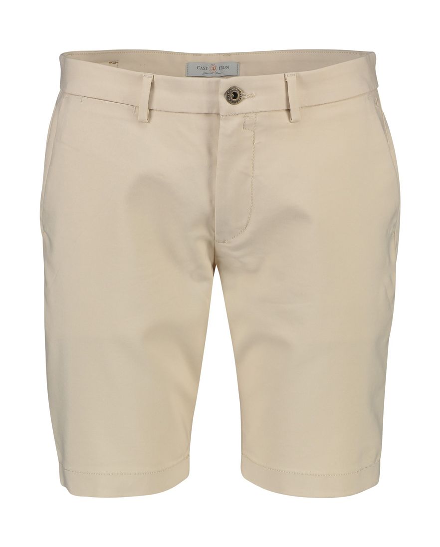 Cast Iron korte broek beige uni katoen
