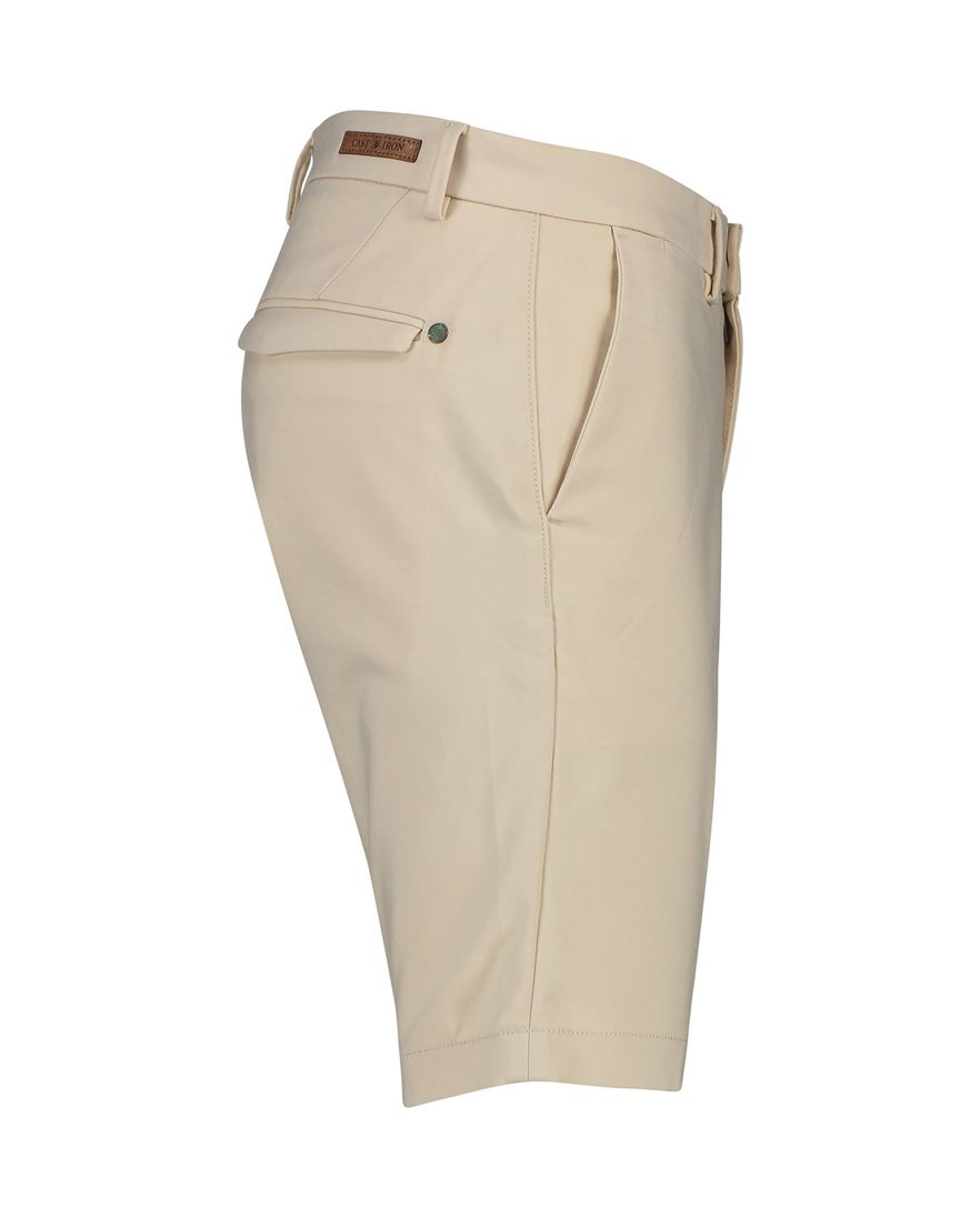 Cast Iron korte broek beige uni katoen