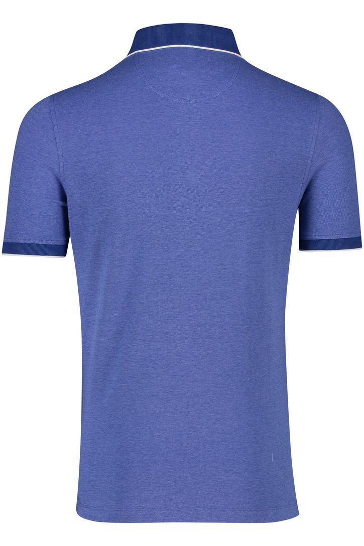 Portofino polo normale fit blauw effen met details katoen
