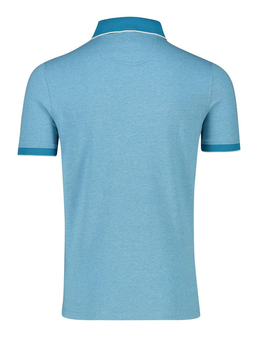 Portofino polo normale fit lichtblauw effen katoen 3 knoops