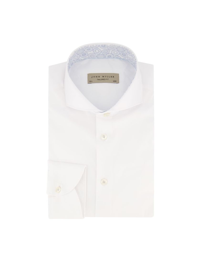 overhemd John Miller business John Miller Tailored Fit normale fit wit effen katoen