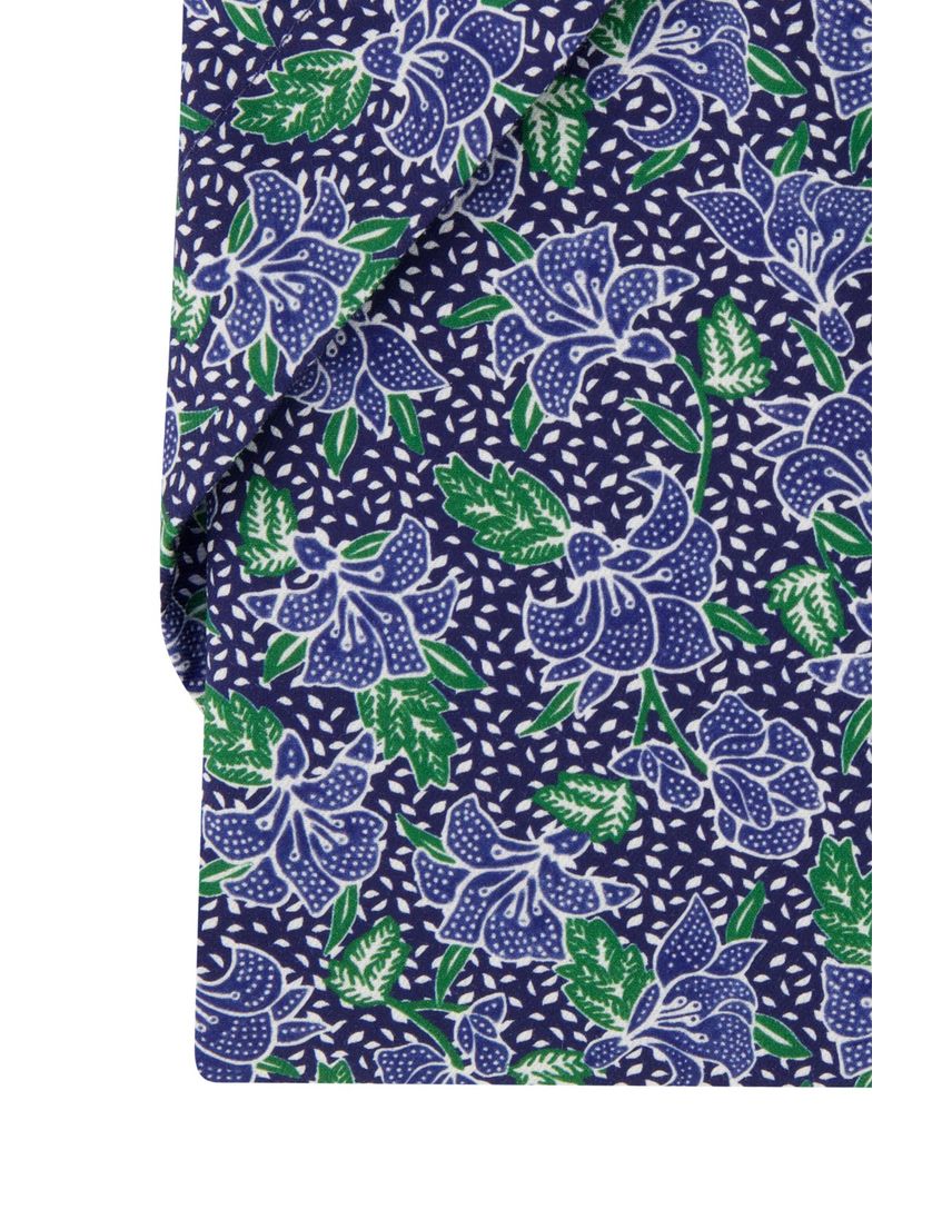 Eterna overhemd strijkvrij korte mouw paars geprint korte mouw