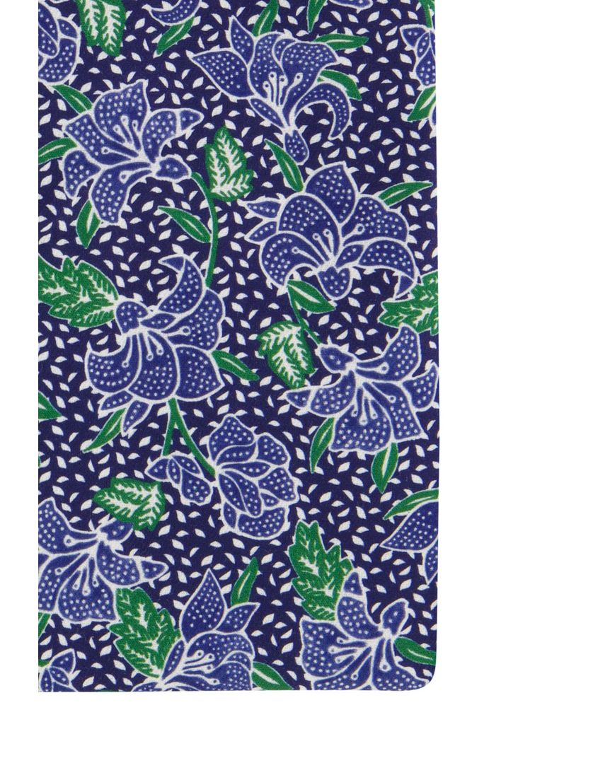 Eterna overhemd strijkvrij korte mouw paars geprint korte mouw