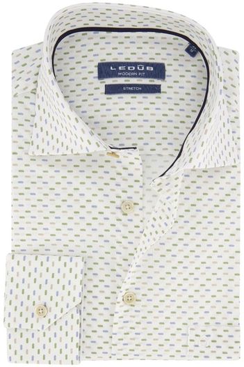 Ledub Ledub Shirt dress ml 7 blauw wit geprint katoen