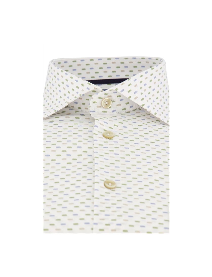 Ledub Shirt dress modern fit katoen ml 7 blauw wit geprint