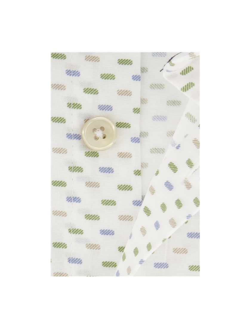 Ledub Shirt dress modern fit katoen ml 7 blauw wit geprint