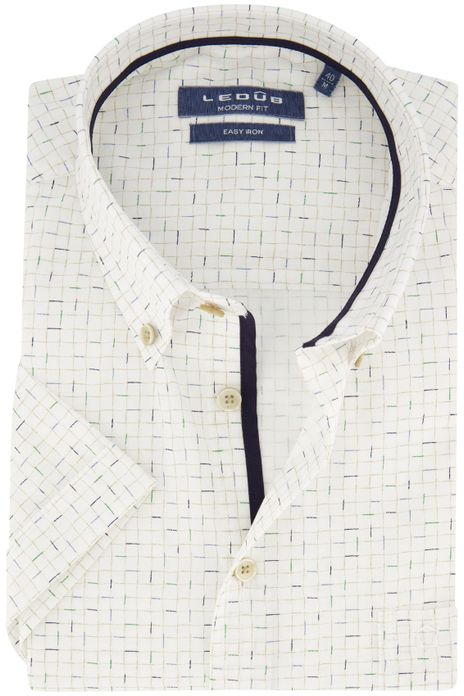Ledub overhemd korte mouw normale fit geruit