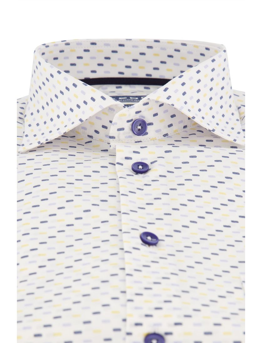 Ledub business overhemd Modern Fit New normale fit blauw geprint