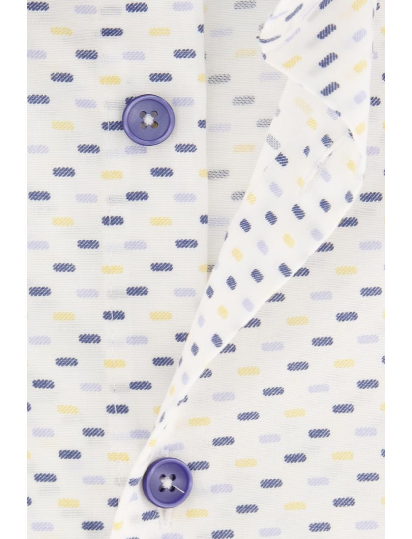 Ledub business overhemd Modern Fit New normale fit blauw geprint