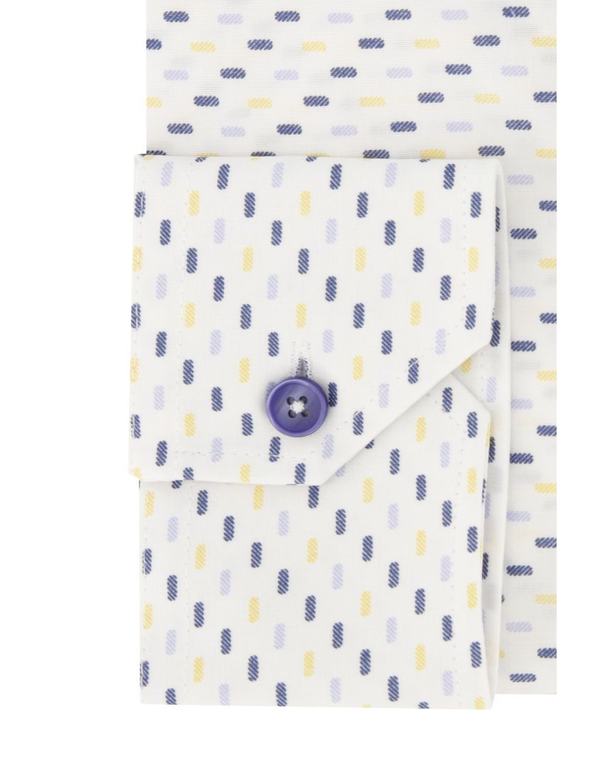 Ledub business overhemd Modern Fit New normale fit blauw geprint