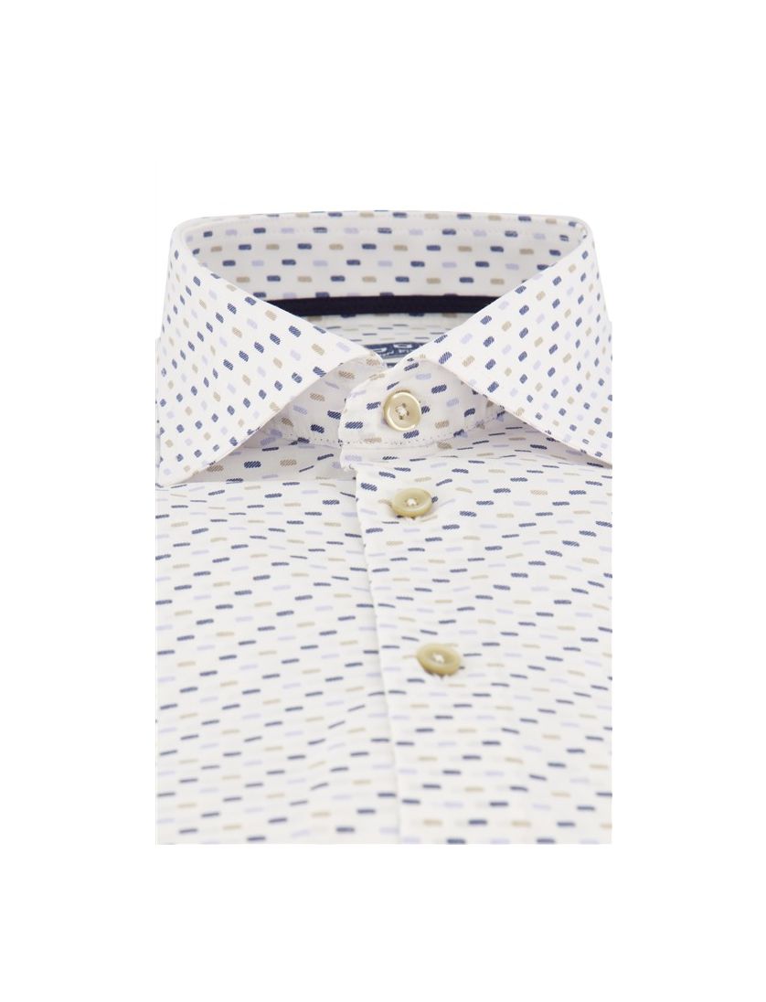 Ledub business overhemd Modern Fit New normale fit blauw geprint