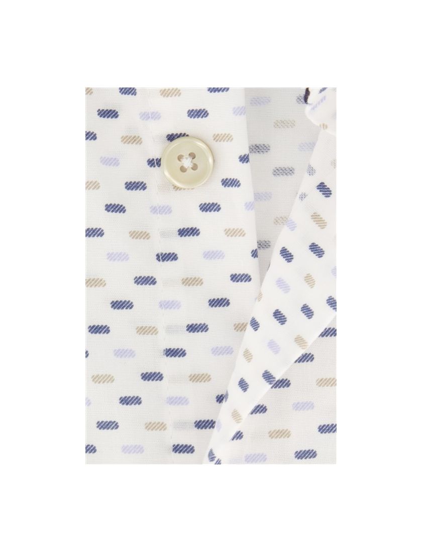 Ledub business overhemd Modern Fit New normale fit blauw geprint