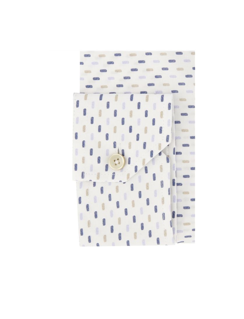 Ledub business overhemd Modern Fit New normale fit blauw geprint