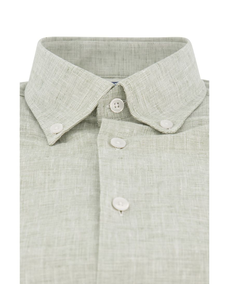 Ledub casual overhemd Modern Fit New lichtgroen uni katoen