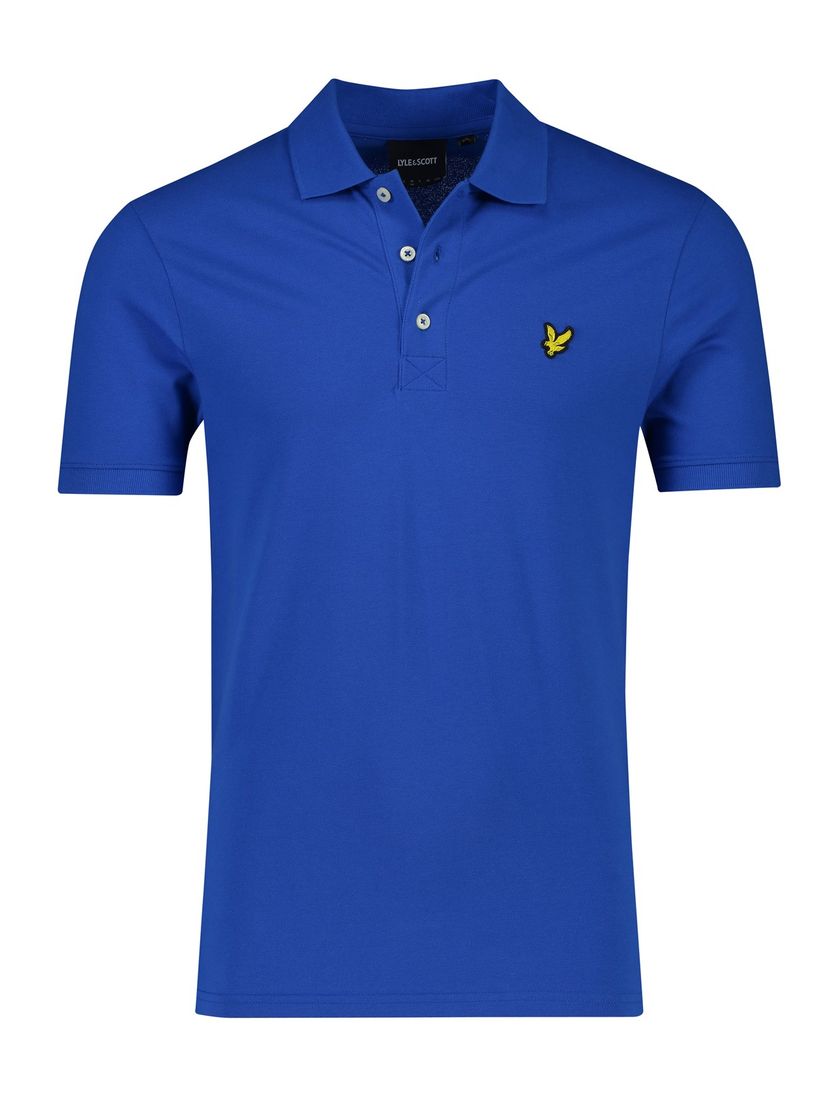 Lyle & Scott polo slim fit blauw effen