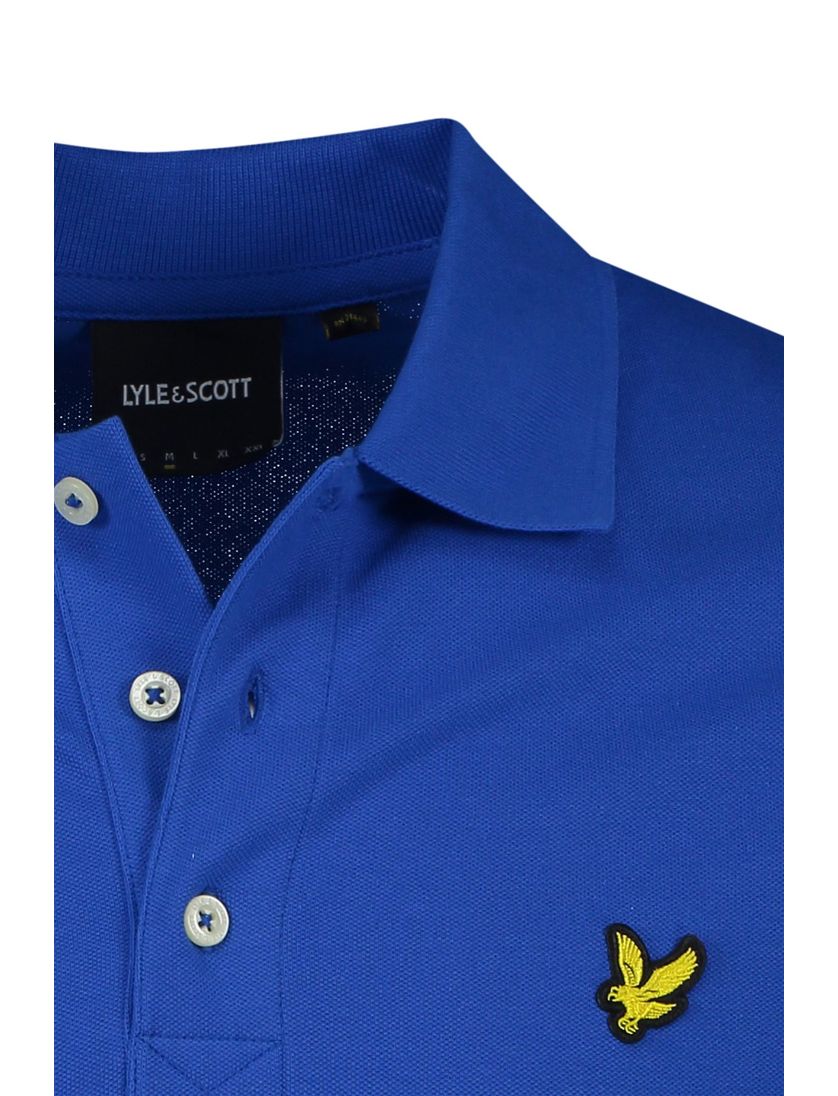 Lyle & Scott polo slim fit blauw effen