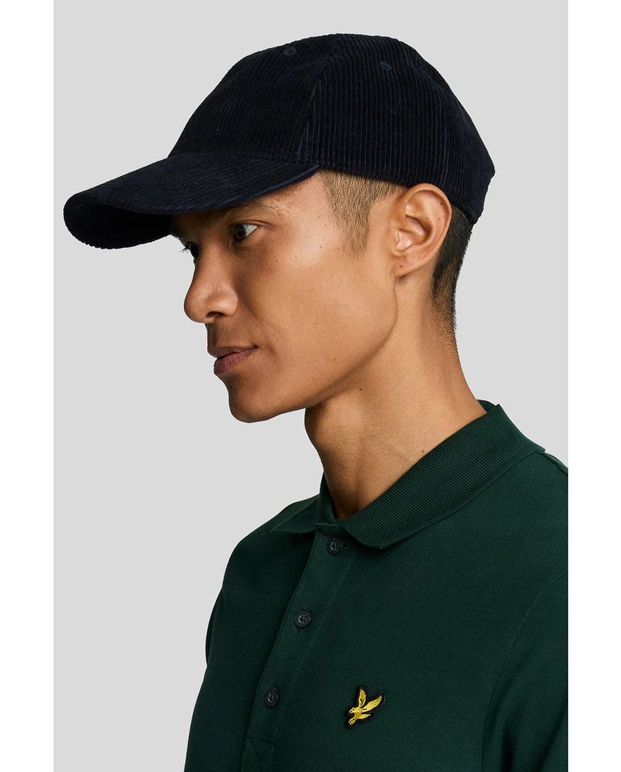 Lyle & Scott polo slim fit donkergroen effen met logo katoen