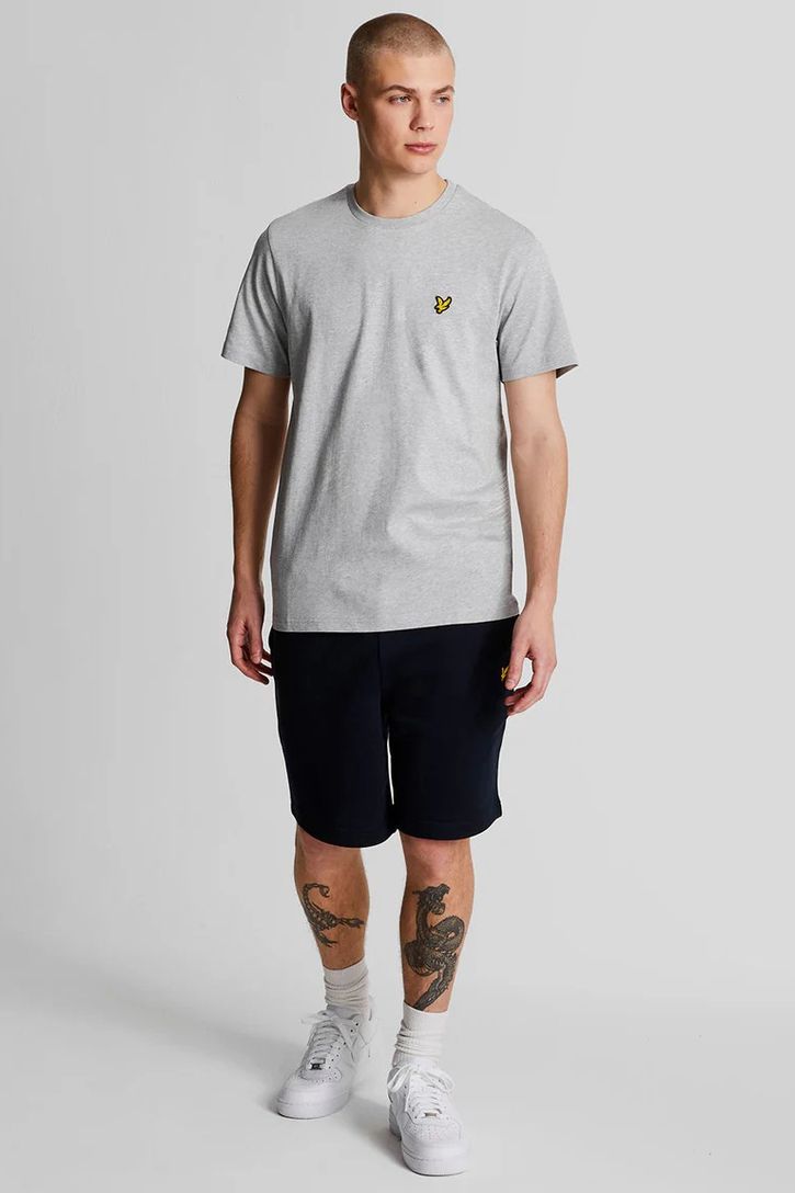 Lyle & Scott t-shirt met logo slim fit grijs ronde hals