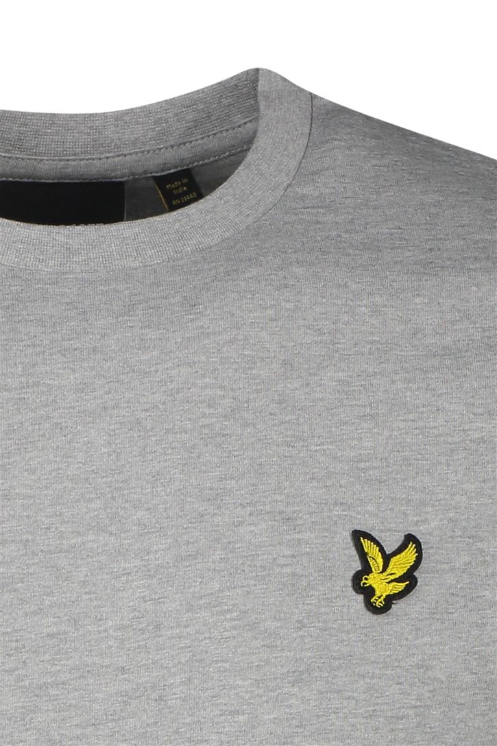 Lyle & Scott t-shirt met logo slim fit grijs ronde hals