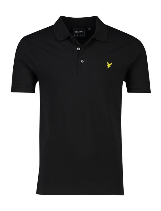 Lyle & Scott polo zwart 3 knoops