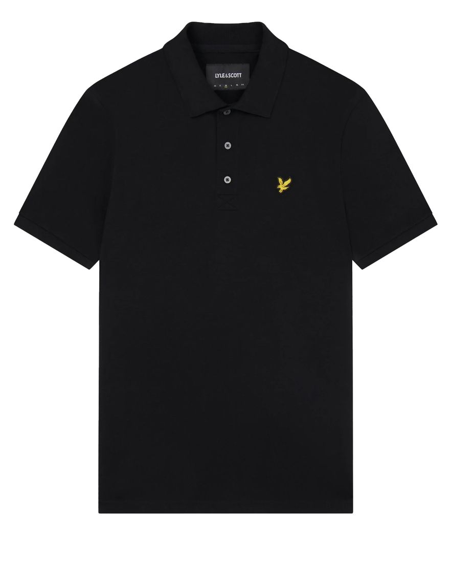 Lyle & Scott polo slim fit zwart effen met logo