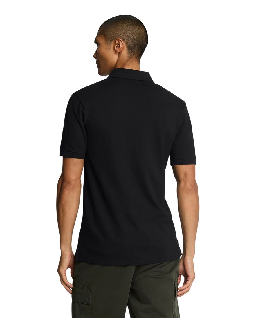 Lyle & Scott polo slim fit zwart effen met logo