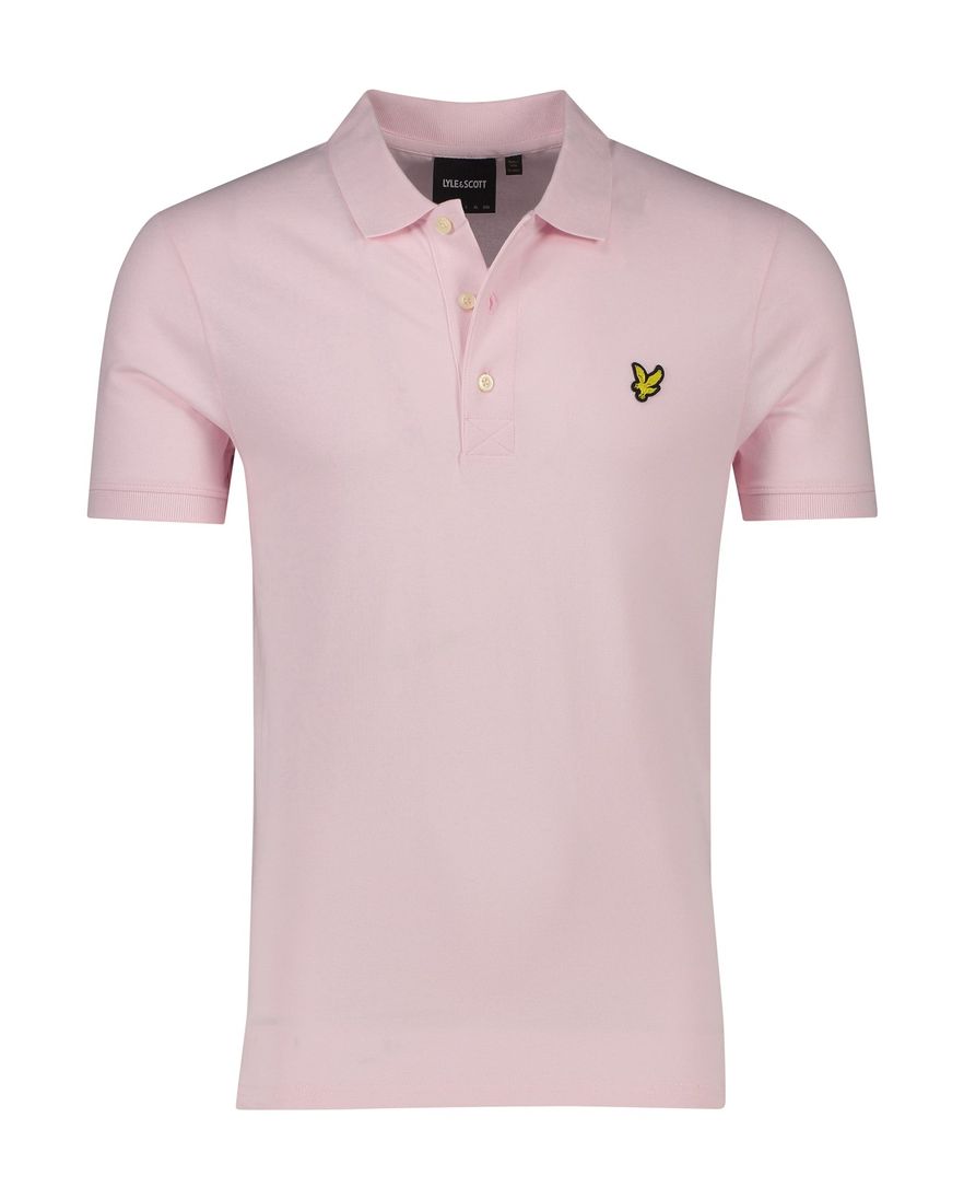 Lyle & Scott polo slim fit lichtroze effen katoen