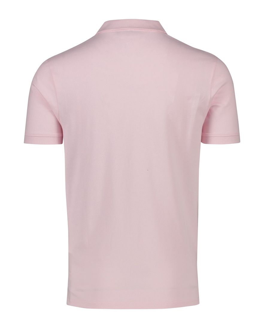 Lyle & Scott polo slim fit lichtroze effen katoen