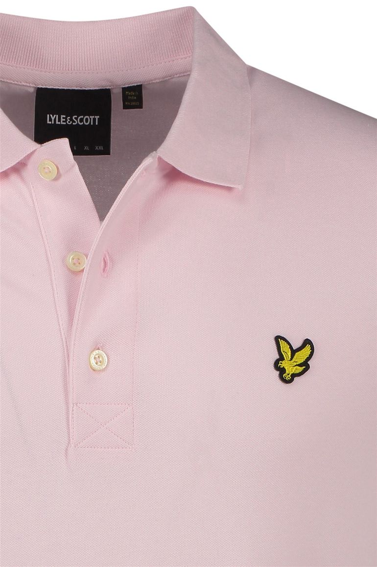 Lyle & Scott polo roze 3 knoops