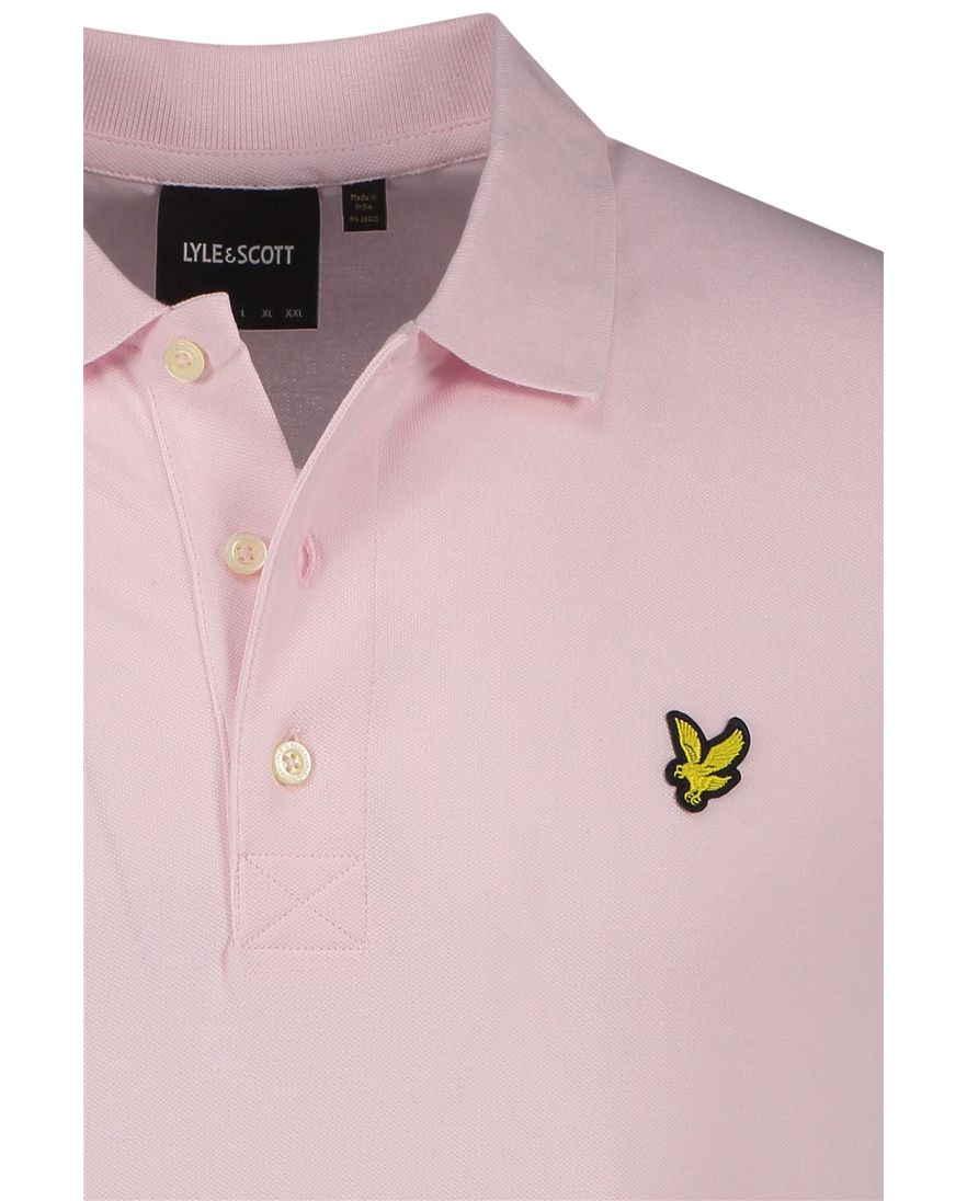 Lyle & Scott polo slim fit lichtroze effen katoen
