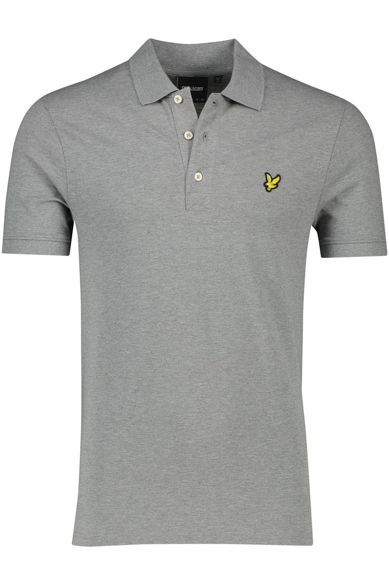 Lyle & Scott polo slim fit grijs gemêleerd katoen