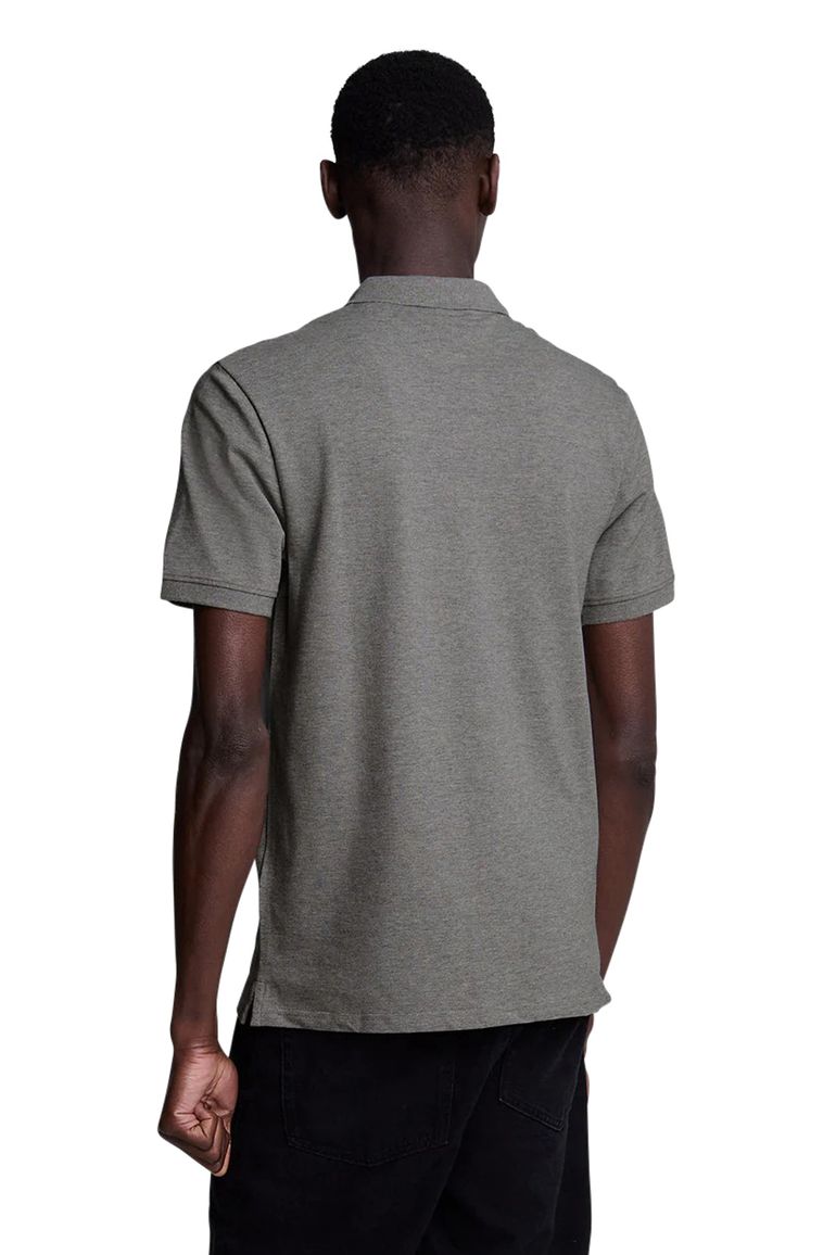 Lyle & Scott polo slim fit grijs gemêleerd katoen