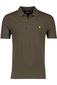 Lyle & Scott polo slim fit 3 knoops bruin effen katoen