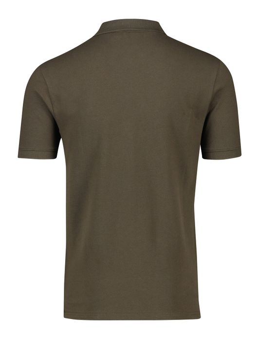 Lyle & Scott polo slim fit 3 knoops bruin effen katoen