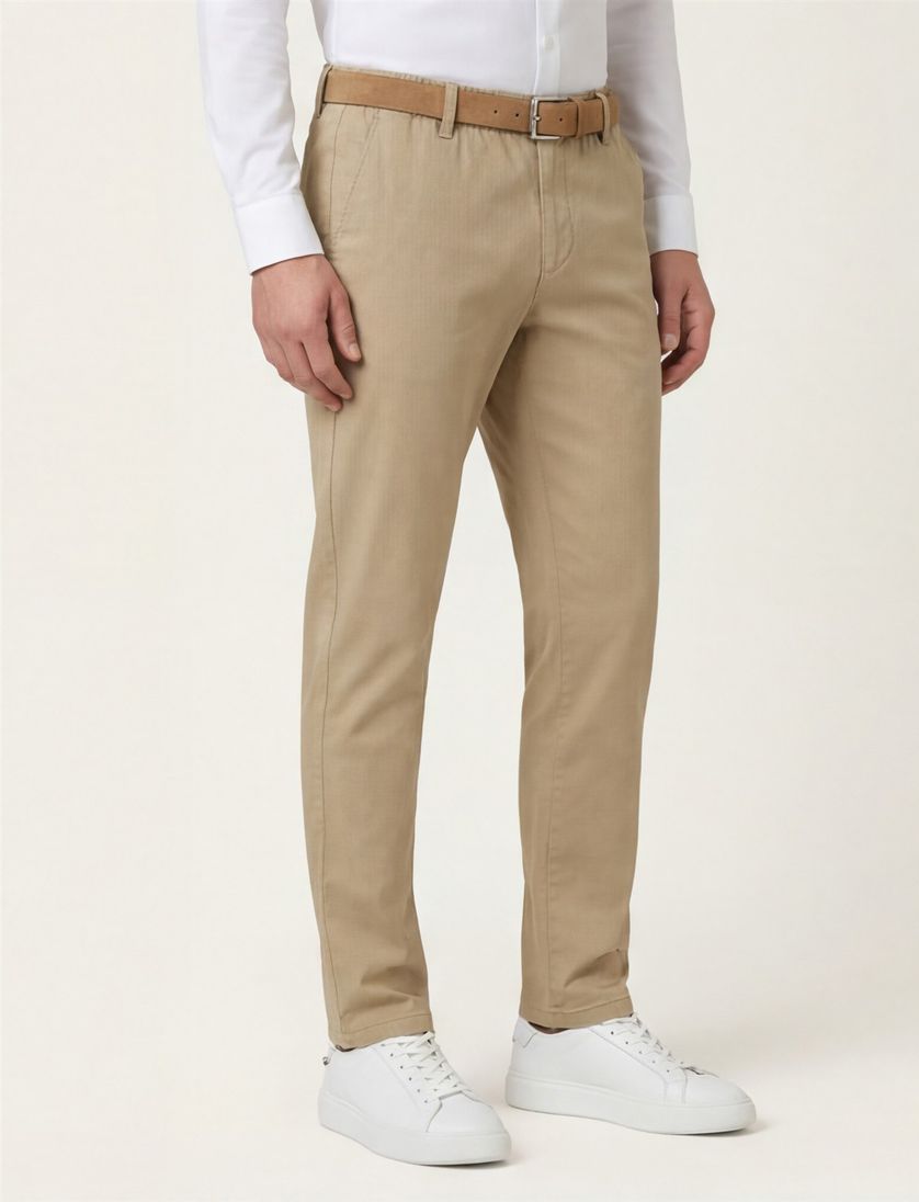 Katoenen COM4 chino beige effen