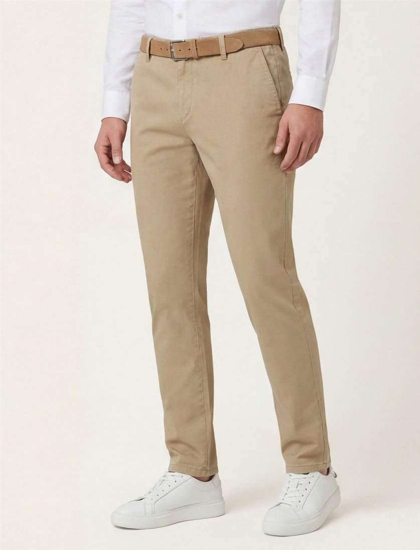 Katoenen COM4 chino beige effen