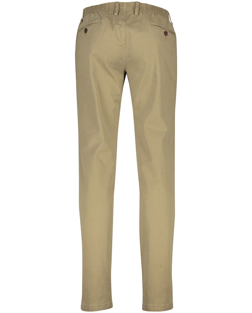 Beige COM4 katoenen chino elastische band effen
