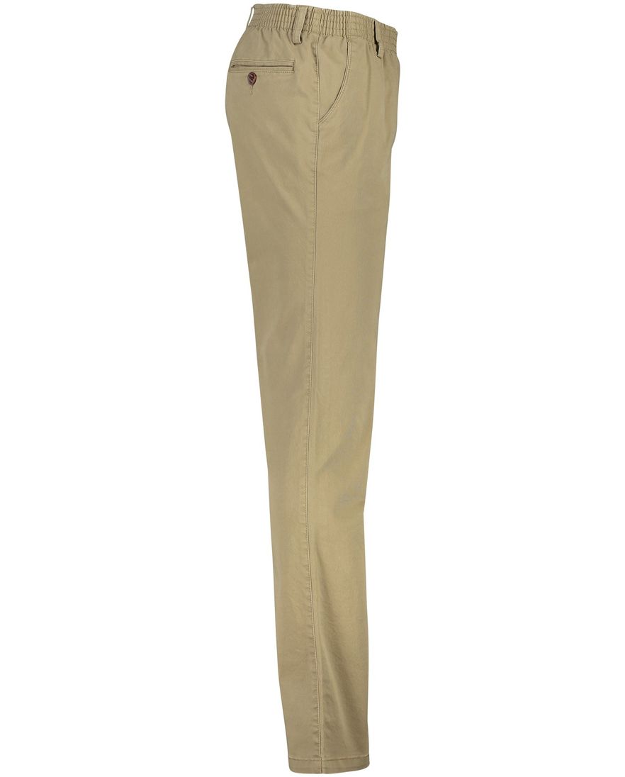 Beige COM4 katoenen chino elastische band effen