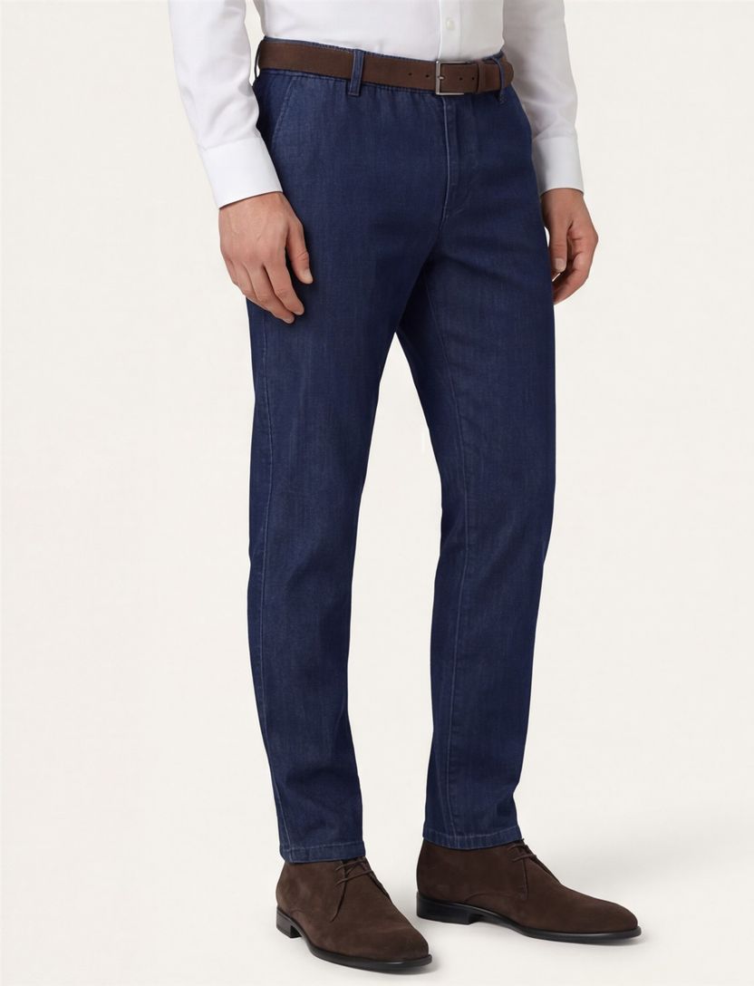 COM4 broek effen katoen denim