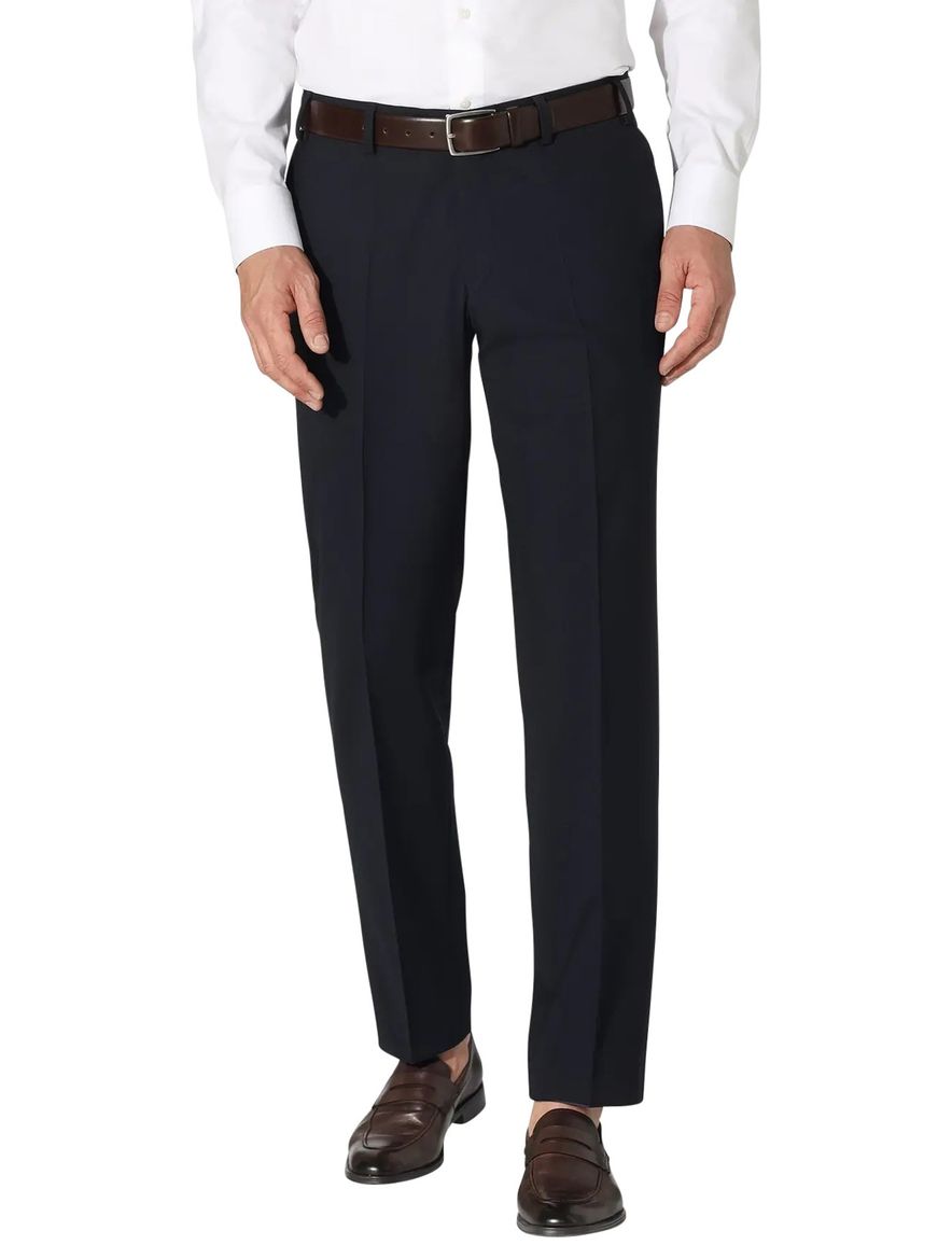 Hiltl wollen pantalon Piacenza normale fit donkerblauw stretch