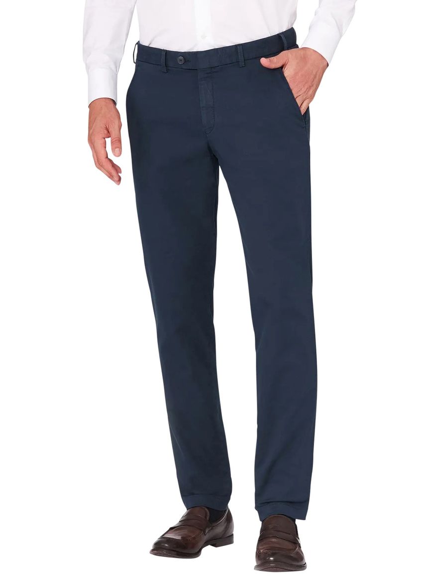 Hiltl katoenen broek blauw effen katoen Tourist