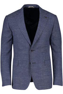 Cavallaro Cavallaro colbert blauw effen wol slim fit met borstzak