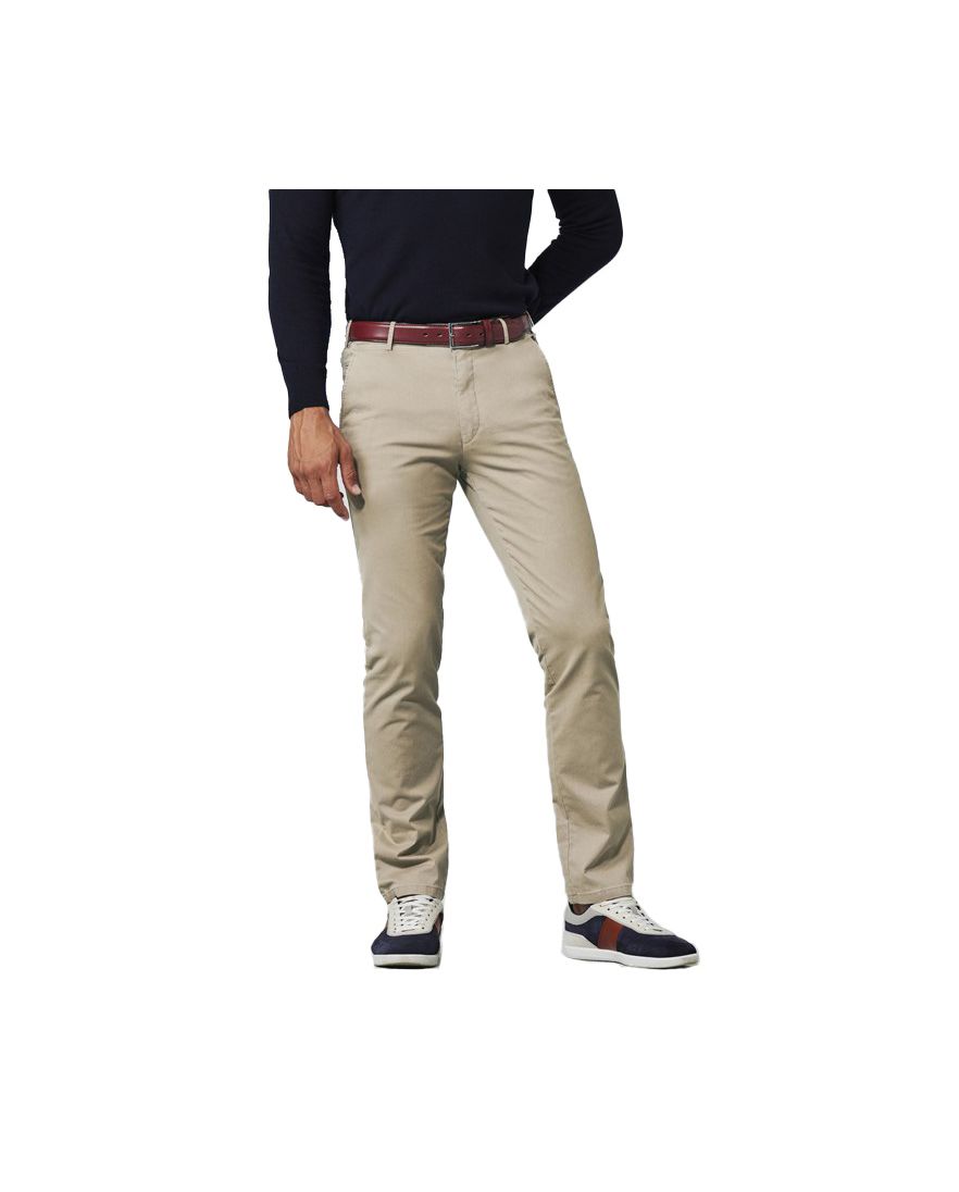 Meyer chino broek Bonn beige effen katoen