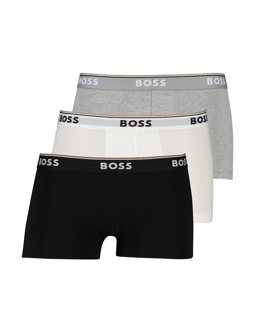 BOSS Black trunk boxershort zwart grijs wit 3-pack
